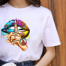Leopard Lips Graphic T Shirt Women Tops Base O-neck