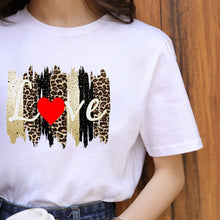 Leopard Lips Graphic T Shirt Women Tops Base O-neck