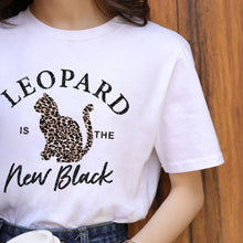 Leopard Lips Graphic T Shirt Women Tops Base O-neck
