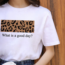 Leopard Lips Graphic T Shirt Women Tops Base O-neck