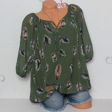 Top Casual Blouse White Loose Feather
