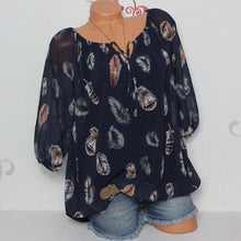 Top Casual Blouse White Loose Feather