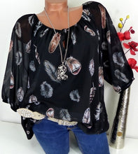 Top Casual Blouse White Loose Feather