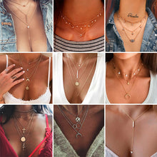 New Bohemian Multilayer Cross Gold Pendant Necklace