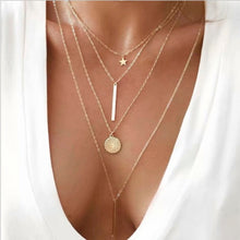 New Bohemian Multilayer Cross Gold Pendant Necklace