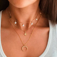 New Bohemian Multilayer Cross Gold Pendant Necklace