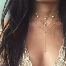 New Bohemian Multilayer Cross Gold Pendant Necklace