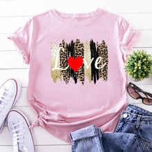 Leopard Lips Graphic T Shirt Women Tops Base O-neck