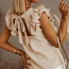Ruffles Short Sleeve Backless Lace Up