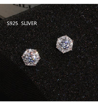 S925 Sterling Simple Round Bling Zircon Stone Stud Earrings