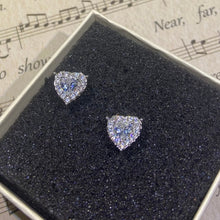 S925 Sterling Simple Round Bling Zircon Stone Stud Earrings