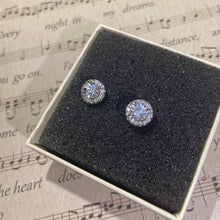 S925 Sterling Simple Round Bling Zircon Stone Stud Earrings