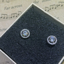S925 Sterling Simple Round Bling Zircon Stone Stud Earrings