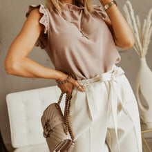 Ruffles Short Sleeve Backless Lace Up