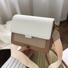 Contrast color Leather Crossbody Bags For Women Travel Handbag