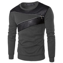 Leather Zipper Decoration Sweatshirt