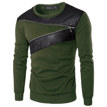 Leather Zipper Decoration Sweatshirt