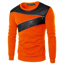Leather Zipper Decoration Sweatshirt