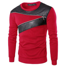 Leather Zipper Decoration Sweatshirt