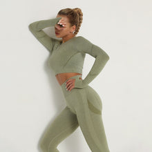 Women Gym Set Top Belly Control High Waist Sport Leggings