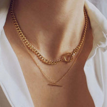 Vintage Carved Coin Thick Chain OT Buckle Necklace