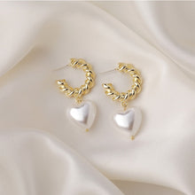 Elegant White/Black Simulated Pearls Statement Earrings
