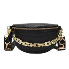 Thick Chain Women Pack Plaid leather