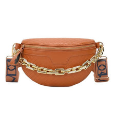 Thick Chain Women Pack Plaid leather
