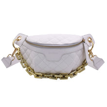 Thick Chain Women Pack Plaid leather
