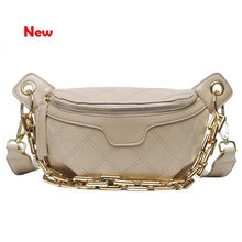 Thick Chain Women Pack Plaid leather