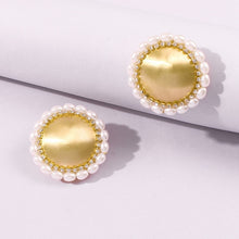 Elegant White/Black Simulated Pearls Statement Earrings
