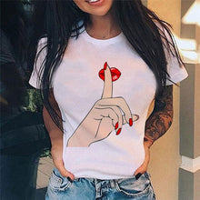 Middle Finger Print T Shirt