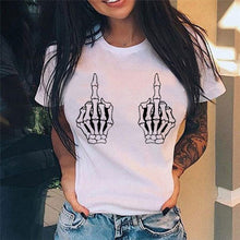 Middle Finger Print T Shirt