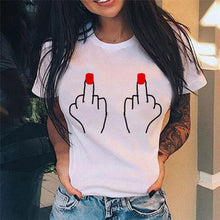 Middle Finger Print T Shirt