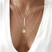 Chain Necklace Multilayer Moon