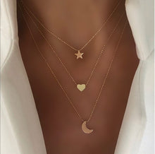 Chain Necklace Multilayer Moon