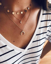 Chain Necklace Multilayer Moon