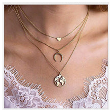 Chain Necklace Multilayer Moon