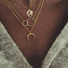 Chain Necklace Multilayer Moon
