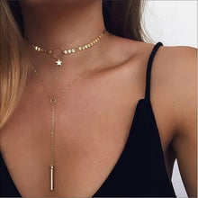 Chain Necklace Multilayer Moon