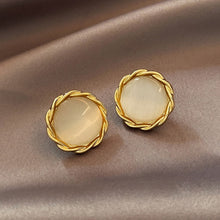 Elegant and Exquisite Opal Petal Circle Stud Earrings