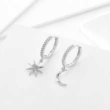 Star Moon Circle Hoop Earrings For Women Geometric Dangle Drop