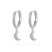 Star Moon Circle Hoop Earrings For Women Geometric Dangle Drop