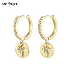 Star Moon Circle Hoop Earrings For Women Geometric Dangle Drop