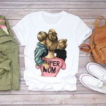 Women Cartoon Super Mom Life T-shirts Top