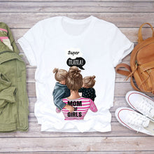 Women Cartoon Super Mom Life T-shirts Top
