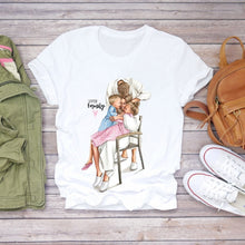 Women Cartoon Super Mom Life T-shirts Top