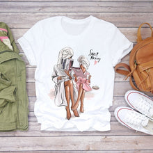 Women Cartoon Super Mom Life T-shirts Top