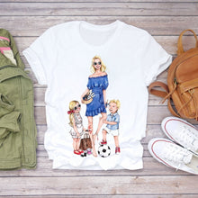 Women Cartoon Super Mom Life T-shirts Top