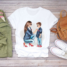 Women Cartoon Super Mom Life T-shirts Top